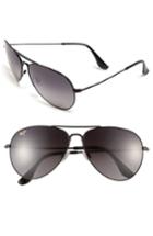 Women's Maui Jim Mavericks 61mm Polarizedplus2 Aviator Sunglasses - Glossy Black/ Neutral Grey