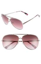 Women's Longchamp 61mm Gradient Lens Aviator Sunglasses - Rose Gold