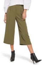 Women's Topshop Wide Crop Utility Trousers Us (fits Like 10-12) - Green