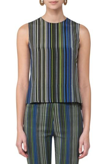 Women's Akris Punto Paracas Stripe Silk Blouse - Black