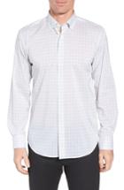 Men's Bugatchi Shaped Fit Broken Grid Performance Sport Shirt - White