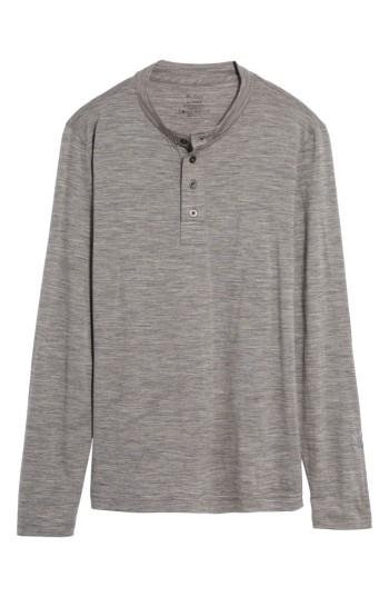 Men's Ibex Odyssey Merino Wool Blend Henley - Grey