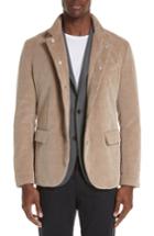 Men's Eleventy Trim Fit Cotton & Cashmere Corduroy Jacket Us / 52 Eu R - Beige