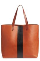 Madewell Paint Stripe Transport Leather Tote - Brown