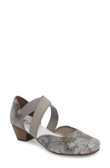 Women's Rieker Antistress Mariah 53 Perforated Cross Strap Pump Eu - Grey