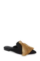 Women's Topshop Kaia Fringe Mule .5us / 37eu M - Black