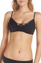 Women's Becca No Strings Attached Bikini Top, Size D - Black