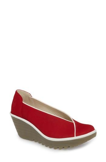 Women's Fly London Yuca Wedge Pump Us / 35eu - Red