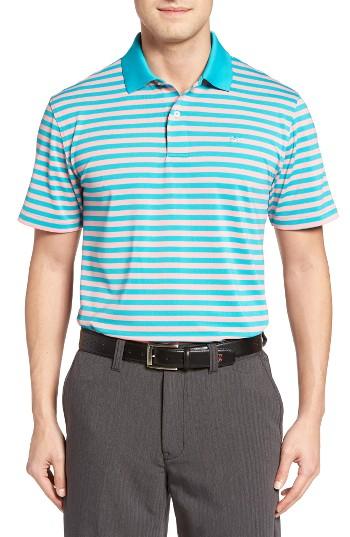Men's Southern Tide Fairway Stripe Performance Golf Polo - Blue