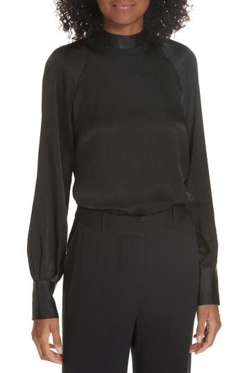 Women's Equipment Nash Hammered Satin Open Back Blouse - Black