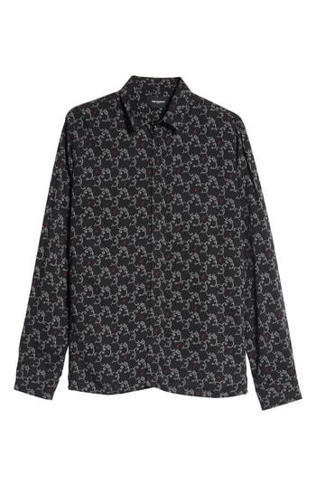 Men's The Kooples Print Sport Shirt - Black