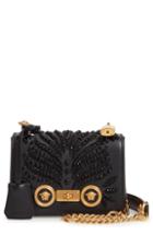 Versace Small Icon Crystal Embellished Leather Crossbody Bag -