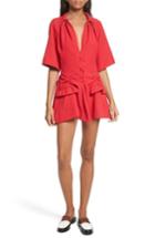 Women's Carven Robe Courte Lace-up Dress Us / 34 Fr - Red