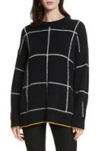 Women's Elizabeth And James Fionn Windowpane Oversized Sweater - Blue