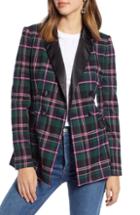 Women's 1901 Double Breasted Plaid Blazer - Green