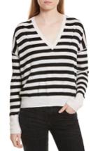 Women's Rag & Bone/jean Bevan Stripe Wool Sweater, Size - White