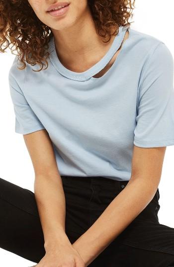 Women's Topshop Slash Choker Boxy Tee