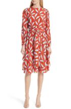 Women's Dvf Tie Waist Silk Dress - Red