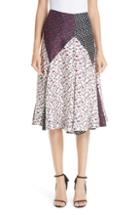 Women's Calvin Klein 205w39nyc Patchwork Silk Tulip Skirt Us / 44 It - White