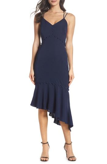 Women's Harlyn Button Detail Asymmetrical Dress - Blue