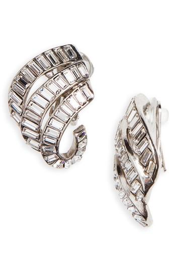 Women's Oscar De La Renta Crystal Clip Earrings