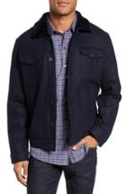 Men's Zachary Prell Faux Fur Trim Jacket, Size - Blue