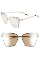 Women's Diff Becky 57mm Sunglasses - Brushed Silver/ Taupe