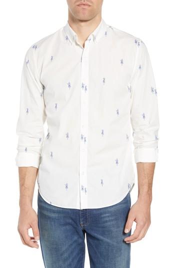 Men's Bonobos Summerweight Slim Fit Hula Girl Sport Shirt R - White