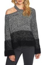 Women's 1.state Eyelash Fringe Cutout Sweater - Black