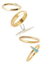 Women's Madewell Set Of 5 Stackable Rings
