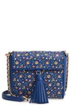 Tory Burch Fleming Print Quilted Leather Crossbody Bag - Blue
