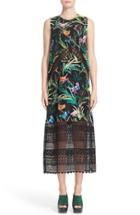 Women's N?21 Tropical Print Silk Midi Dress