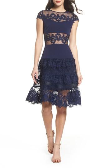 Women's Bronx And Banco Flamenco Lace Inset Fit & Flare Dress Us / 6 Au - Blue