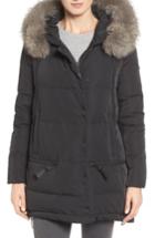 Women's Derek Lam 10 Crosby Relaxed Water Resistant Down Parka With Genuine Fox Fur Trim