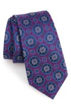 Men's Nordstrom Men's Shop Kensington Medallion Silk Tie, Size - Purple