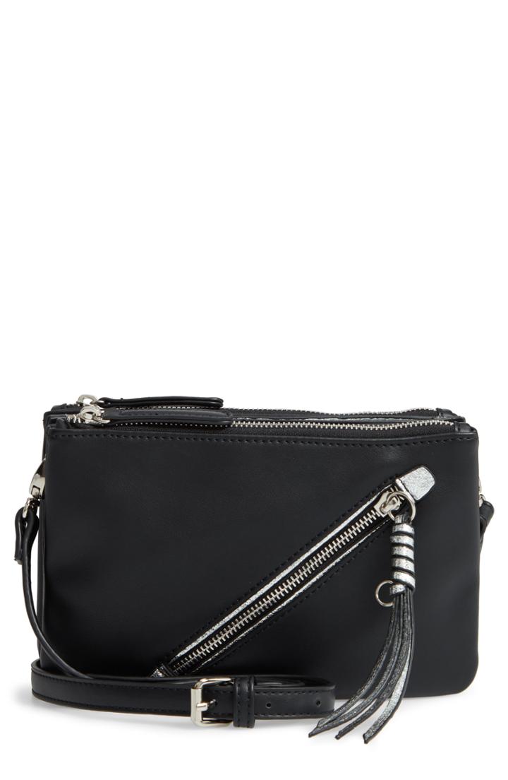 Sondra Roberts East/west Faux Leather Crossbody Bag - Black