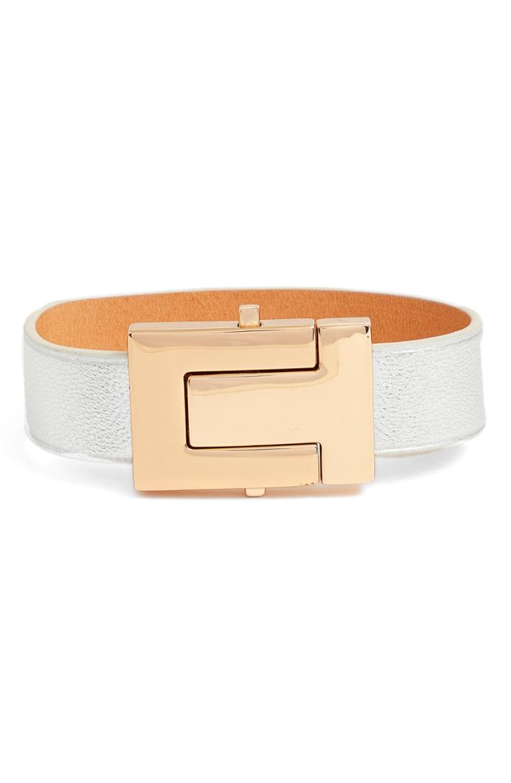 Women's Tory Burch T-leather Strap Bracelet