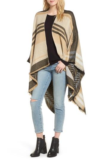 Women's Bp. Stripe Woven Cape, Size - Beige