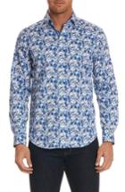 Men's Robert Graham Asher Tailored Fit Floral Sport Shirt - Blue