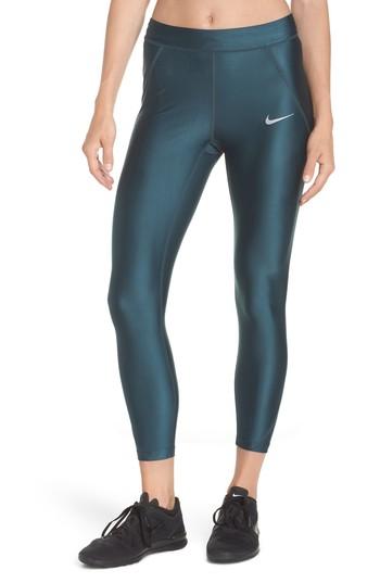 Women's Nike Power Speed 7/8 Running Tights - Green