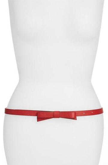 Kate Spade New York 'bow' Belt Lacquer Red