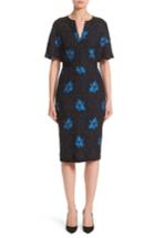 Women's Lela Rose Flutter Sleeve Floral Lace Dress - Blue