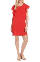 Women's Bobeau Flutter Sleeve Shift Dress - Red