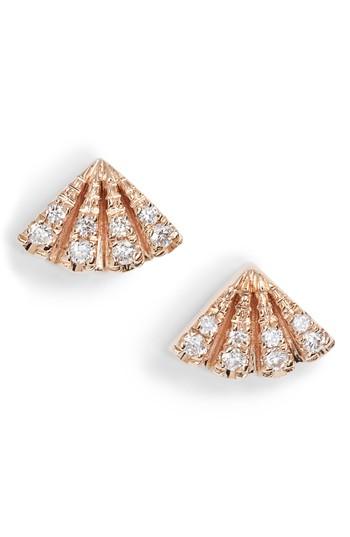 Women's Dana Rebecca Isla Rio Diamond Fan Stud Earrings