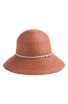 Women's Helen Kaminski Packable Raffia Cloche Hat - Red