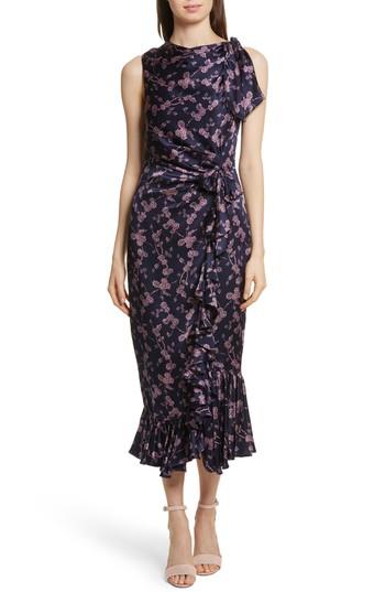 Women's Cinq A Sept Nanon Knotted Silk Dress - Pink