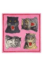 Women's Gucci Tiger Faces Scarf, Size - Pink