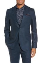 Men's Ted Baker London Modern Slim Fit Textured Blazer (l) - Blue