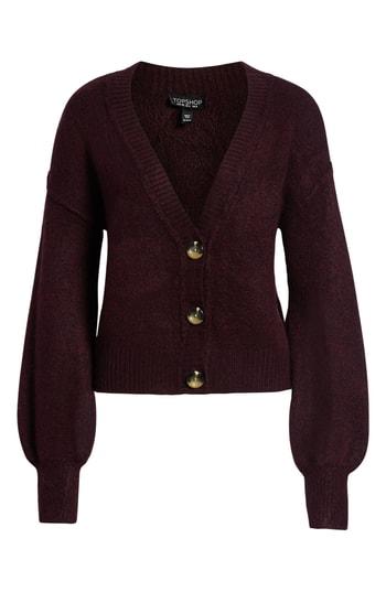 Women's Topshop Horn Button Crop Cardigan Us (fits Like 0) - None