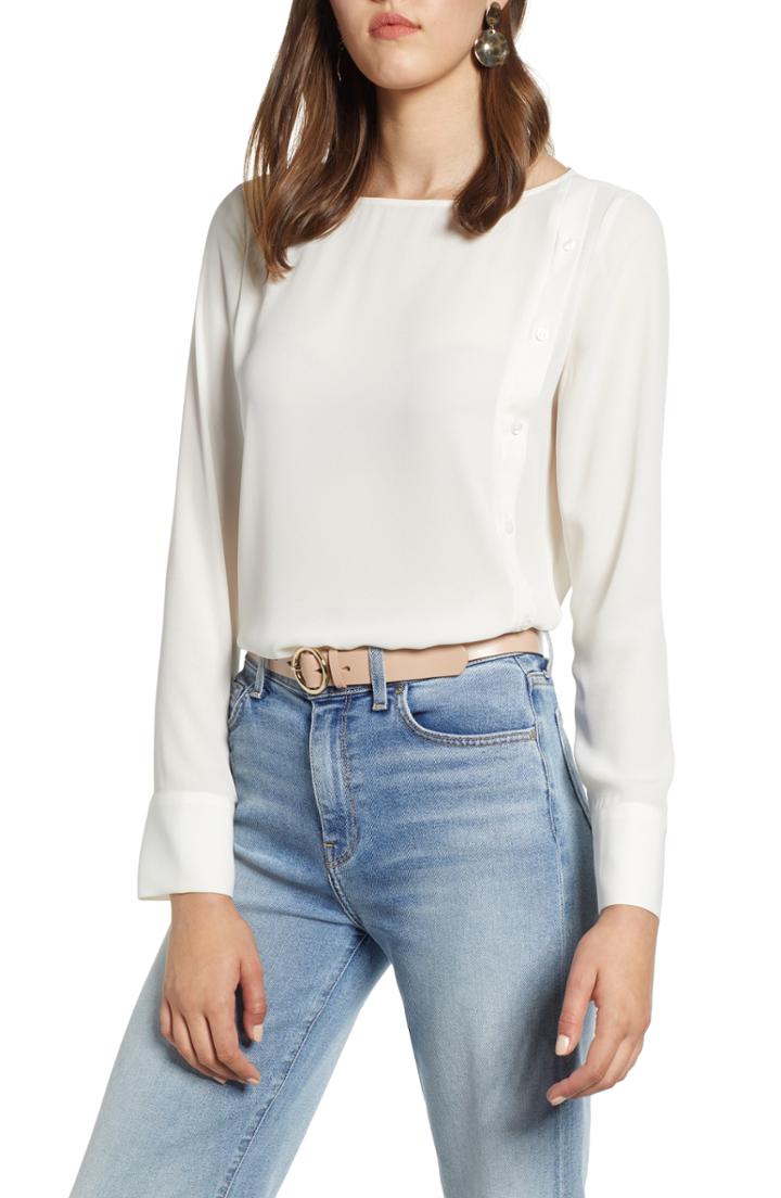 Women's Halogen Button Placket Blouse